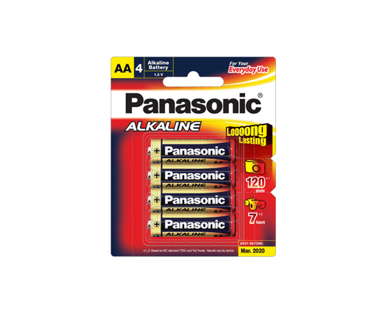 Panasonic Alkaline AA-Size Battery 4X1 (LR6T/4B)