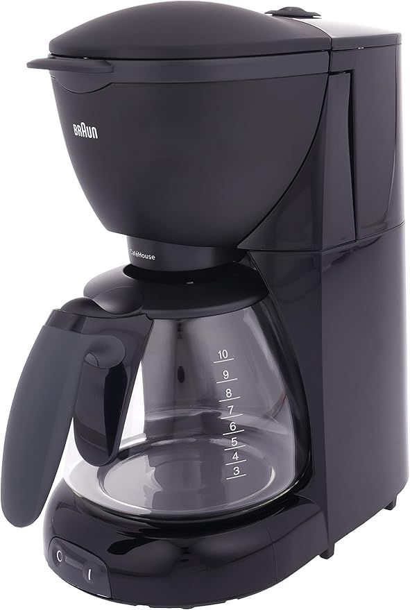 Braun Coffee Maker, Pure Aroma, 1100W, 1.2L Capacity, 10 Cups, Opti-Brew System, KF560, Black