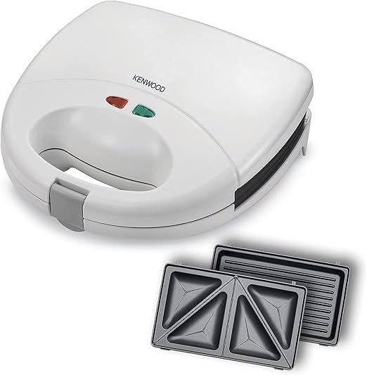 Kenwood Sandwich Maker, 2 in 1, Grill, 750W, 2 Multi functional Plates, Non Stick, SMP01.A0WH, White