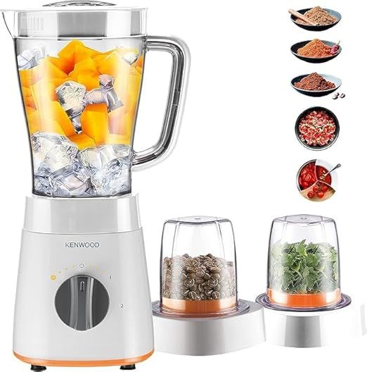 كينوود خلاط، 500 واط، 2 لتر، مطحنة متعددة الأستخدام، مفرمة، سرعتان، BLP15.360WH، أبيض