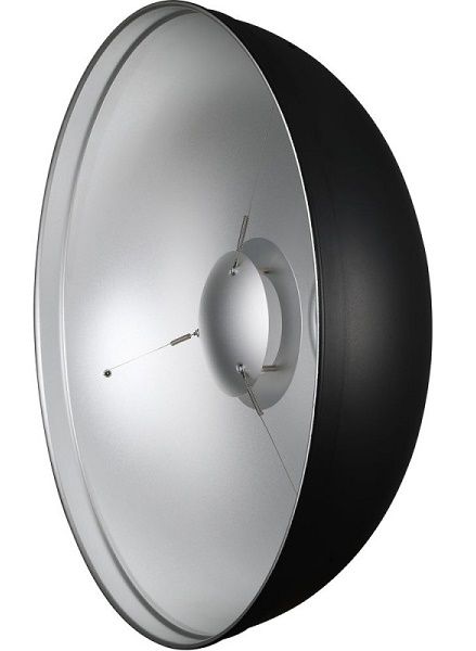 Godox BDR-S55-PRO Professional 54cm (21.3") Silver Beauty Dish – Deep Parabolic Design with Bowens Mount, Diffusion Sock