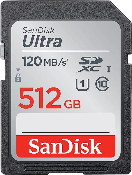 SanDisk 512GB Ultra SDXC UHS-I Memory Card – Maximum 140MB/s High-Speed Storage, Class 10, U1 for Full HD Video (SDSDUNC-512G-GN6IN)