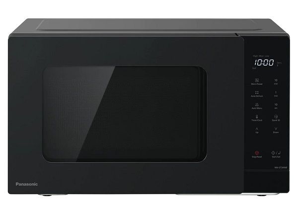 Panasonic 25L Compact Solo Microwave Oven, 900W Push open, Auto-defrost, Child safety lock, Touch Operation, Quick 30 function, NN-ST34NBSTK, Black