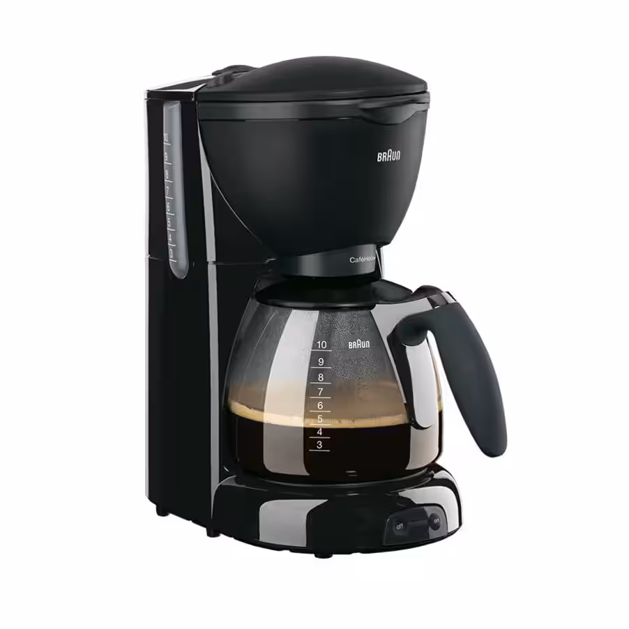 Braun Coffee Maker, Pure Aroma, 1100W, 1.2L Capacity, 10 Cups, Opti-Brew System, KF560, Black