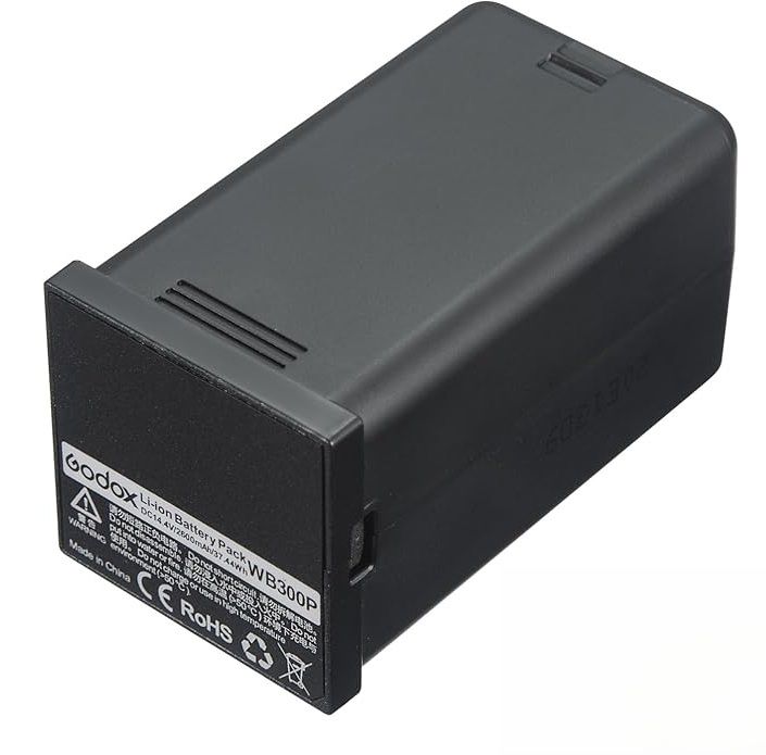 Godox Rechargeable Lithium Battery for AD300Pro Outdoor Flash, High Performance DC, 300 Full Power Flashes, WB300P