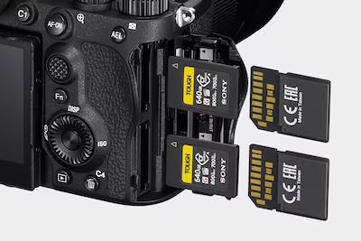 Dual CFexpress Type A memory card slots