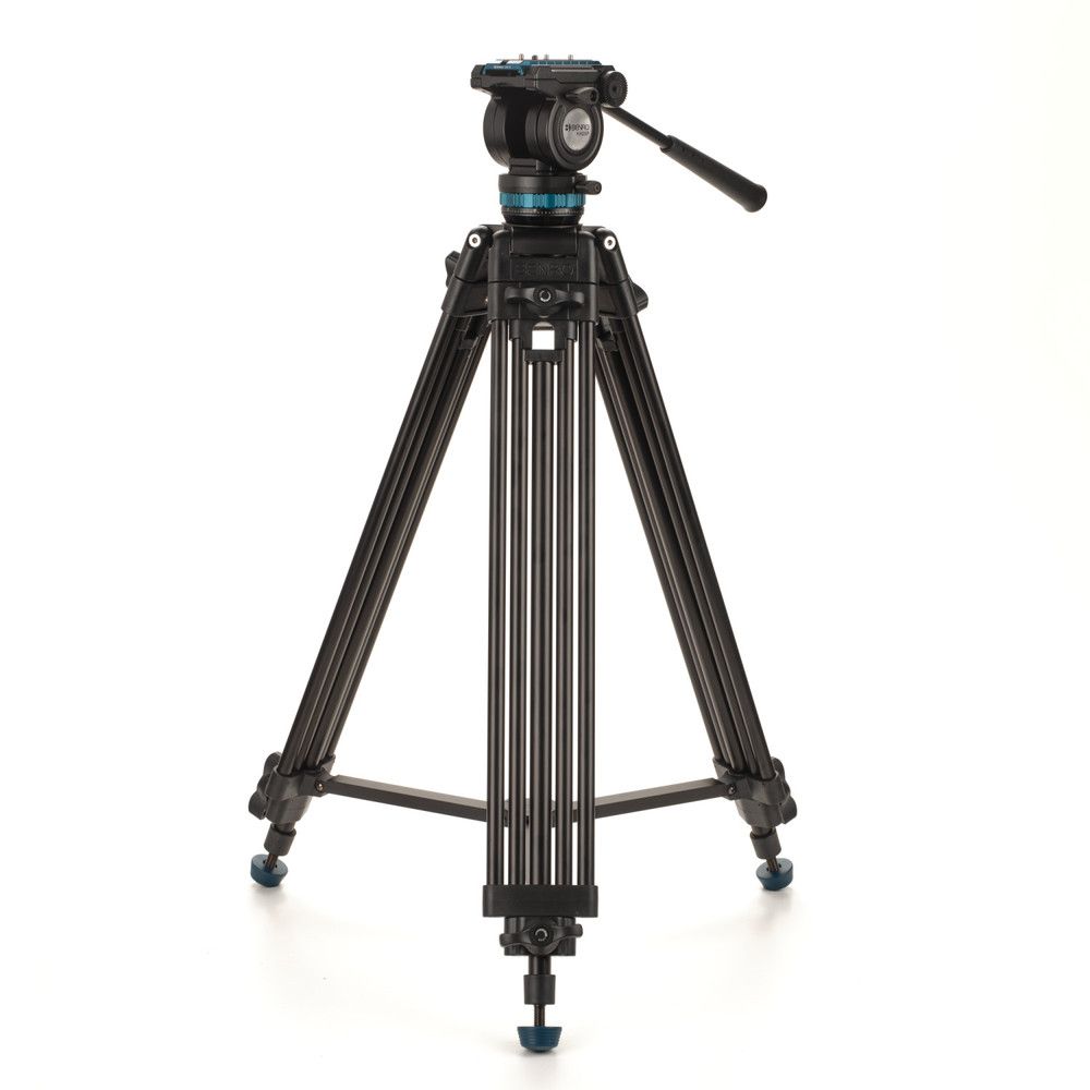 Benro Video Tripod with Head, 6.8kg Payload, Continuous Pan Drag, Anti-Rotation Camera Plate, 156.5cm Maximum Height, KH25PC