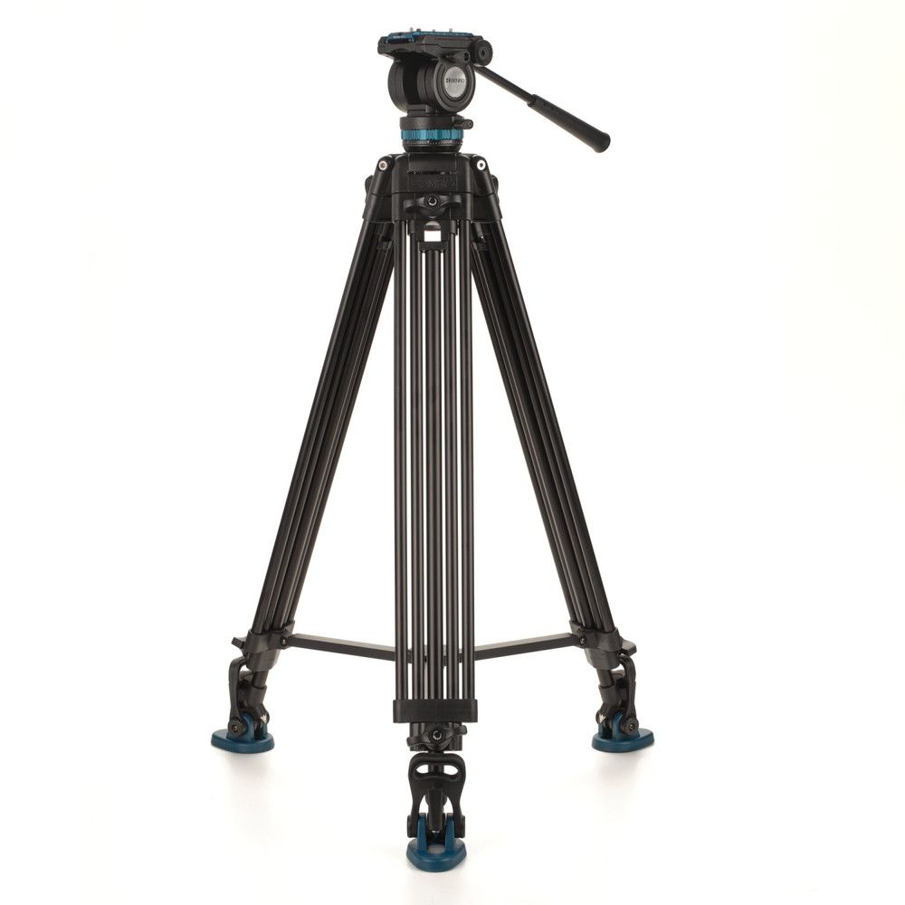 Benro Video Tripod with Head, 6.8kg Payload, Continuous Pan Drag, Anti-Rotation Camera Plate, 184.5cm Maximum Height, KH26PC