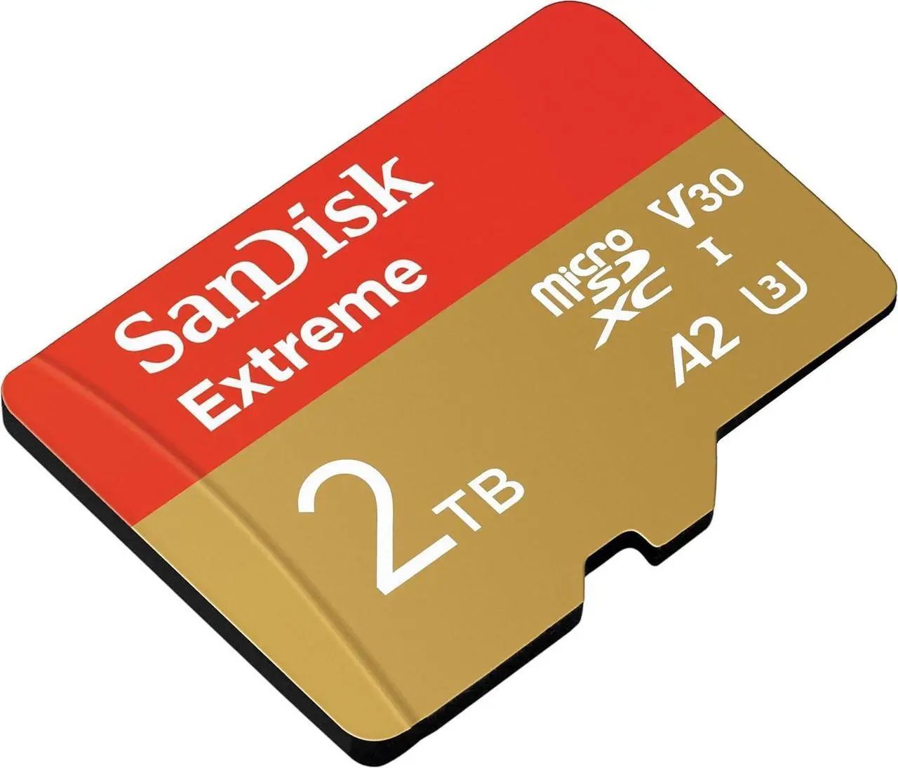 بطاقة ذاكرة سانديسك اكستريم microSDXC UHS-I سعة 2 تيرابايت مع محول SD – سرعة قياسية 190 ميجابايت/ثانية، V30، U3، A2 لفيديو 4K UHD، الدرونز والألعاب (SDSQXAV-2T00-GN6MN)