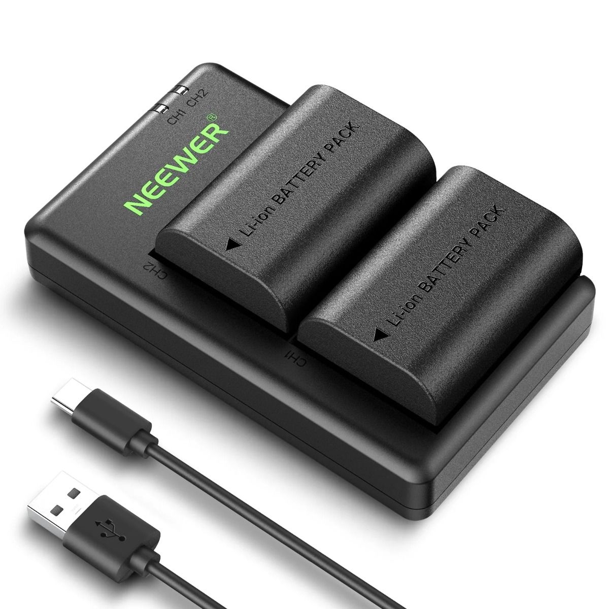 NEEWER 2 Pack, 2400mAh Charger for Canon, E6
