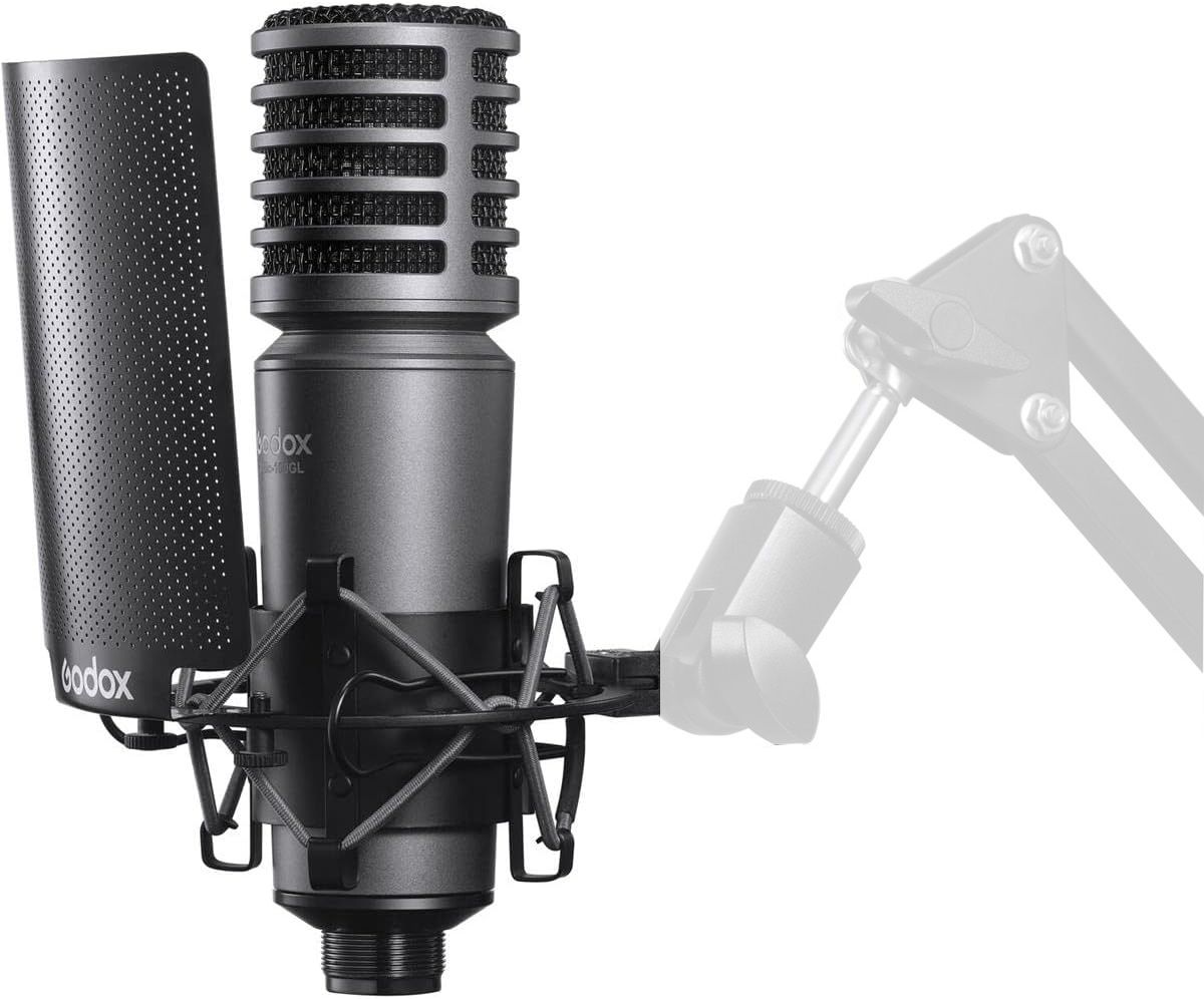 Godox Large Diaphragm Cardioid Condenser XLR Studio Microphone, XMIC100GL