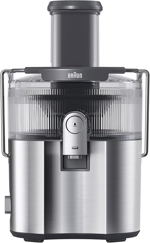 Braun MultiJuice 7 Centrifugal Juicer with ColdXtract Technology, 1000W, 75mm Feed tube, 2L Juice Container, Anti Drip System, Quadruple Safety System, Stainless Steel Filter, SJ7000GY, Grey