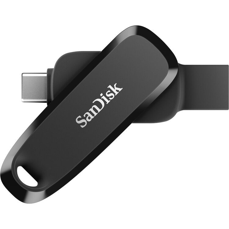 أجهزة SanDisk Phone Drive بمنفذ USB Type-C/USB Type-A، سرعة 100 ميجابايت/ث، سعة 128 جيجابايت، SDDDC6-128G-G46، أسود