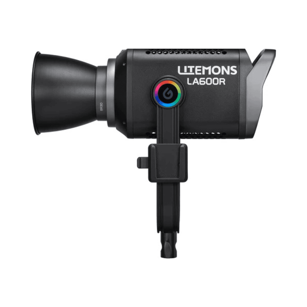 طقم إضاءة جودوكس LA600R-K1 RGB LED لليتيمونز بقوة 600 واط | 1800K-10000K، تحكم كامل بالألوان، اقتران NFC وتحكم DMX مع حقيبة حمل, أسود