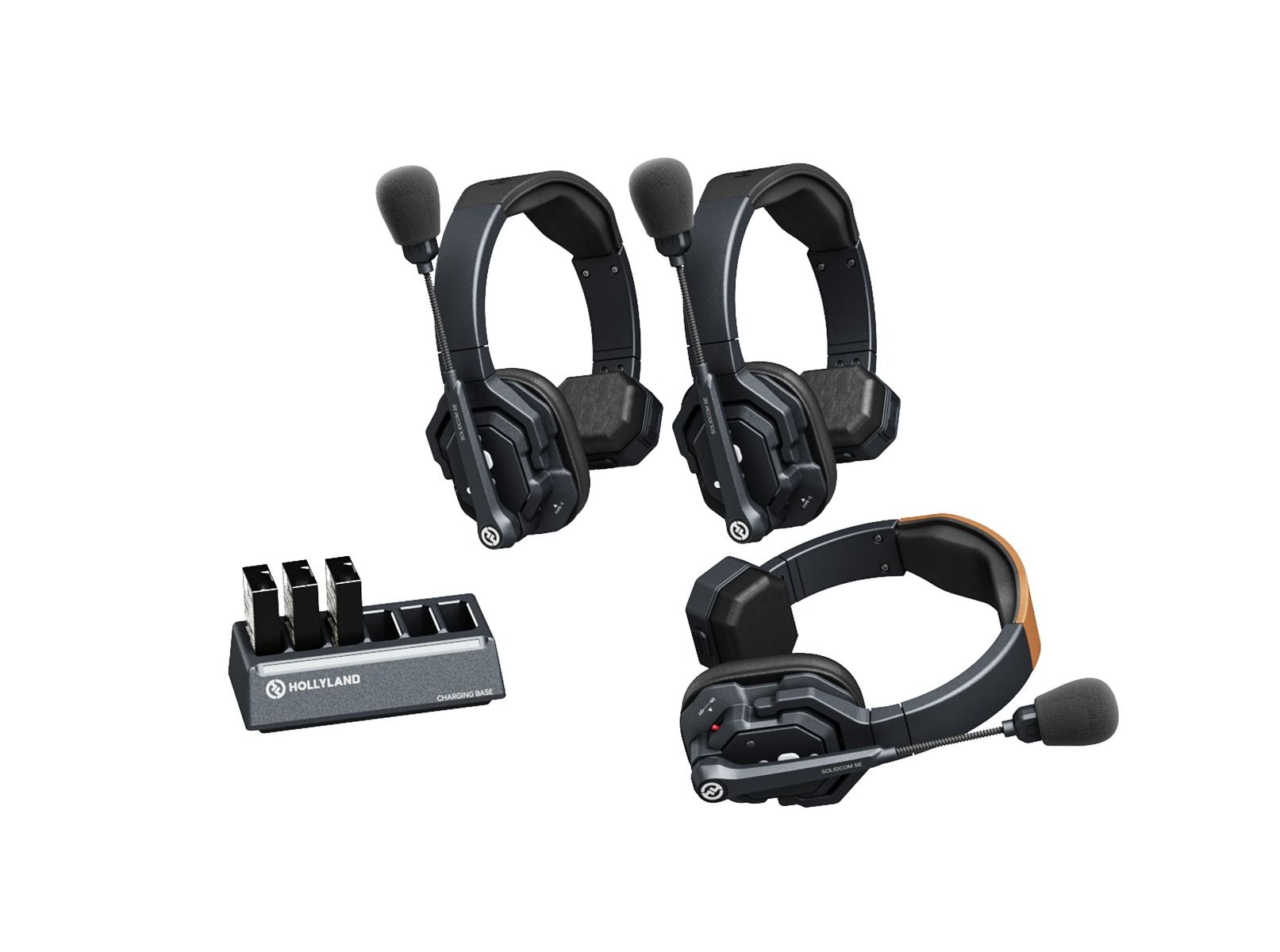 Hollyland Solidcom SE Full Duplex 3-Users, ENC Noise Cancellation, Wireless Intercom Headset System, HOLY-SOLIDCOM-SE-3S