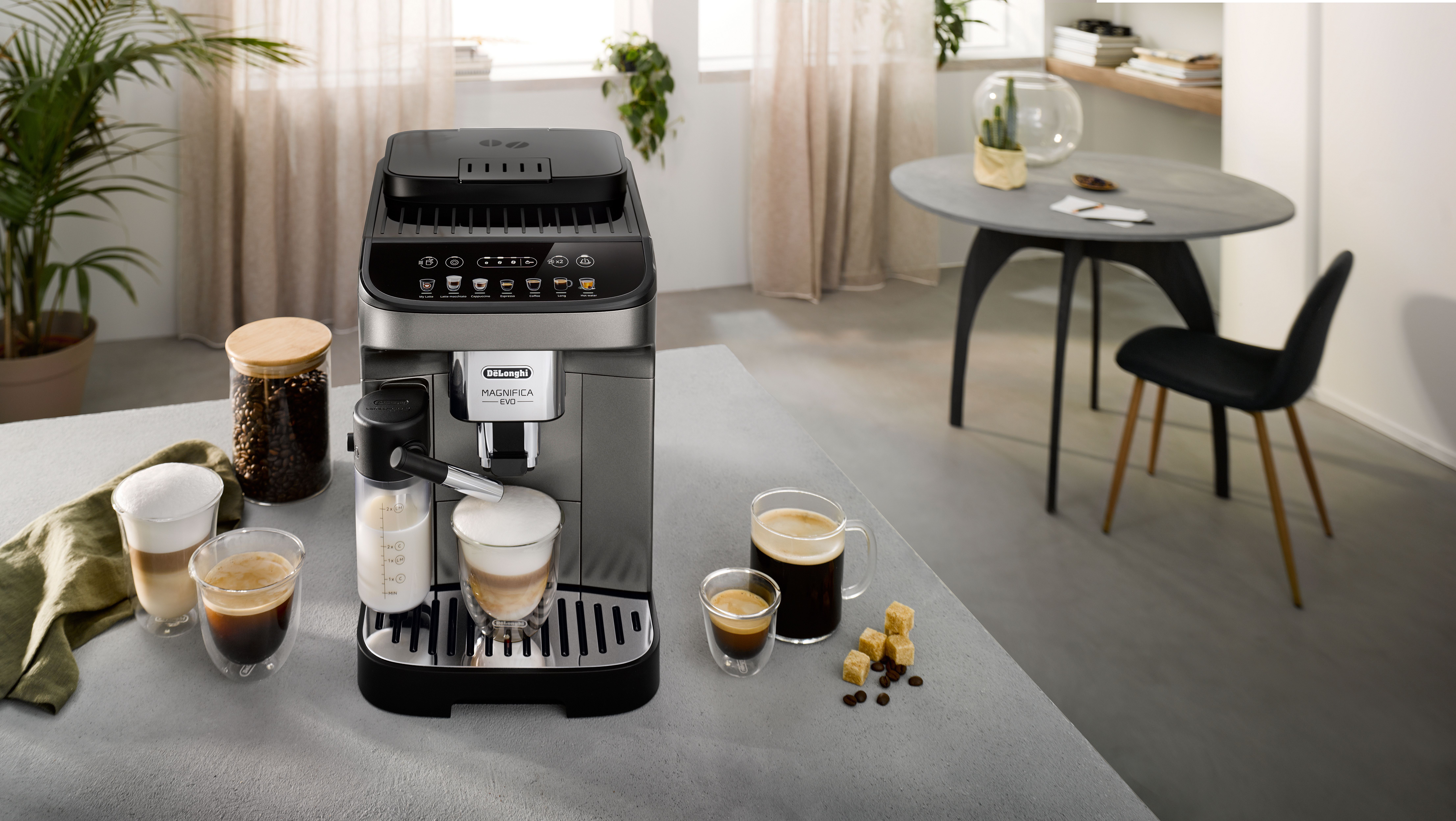 Stylish machine delivers great coffee and many recipes.