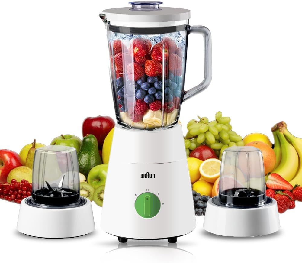 خلاط إبريق Braun PowerBlend 1: قوة 500 واط، وتقنية TriAction، وسعة 1.5 لتر
