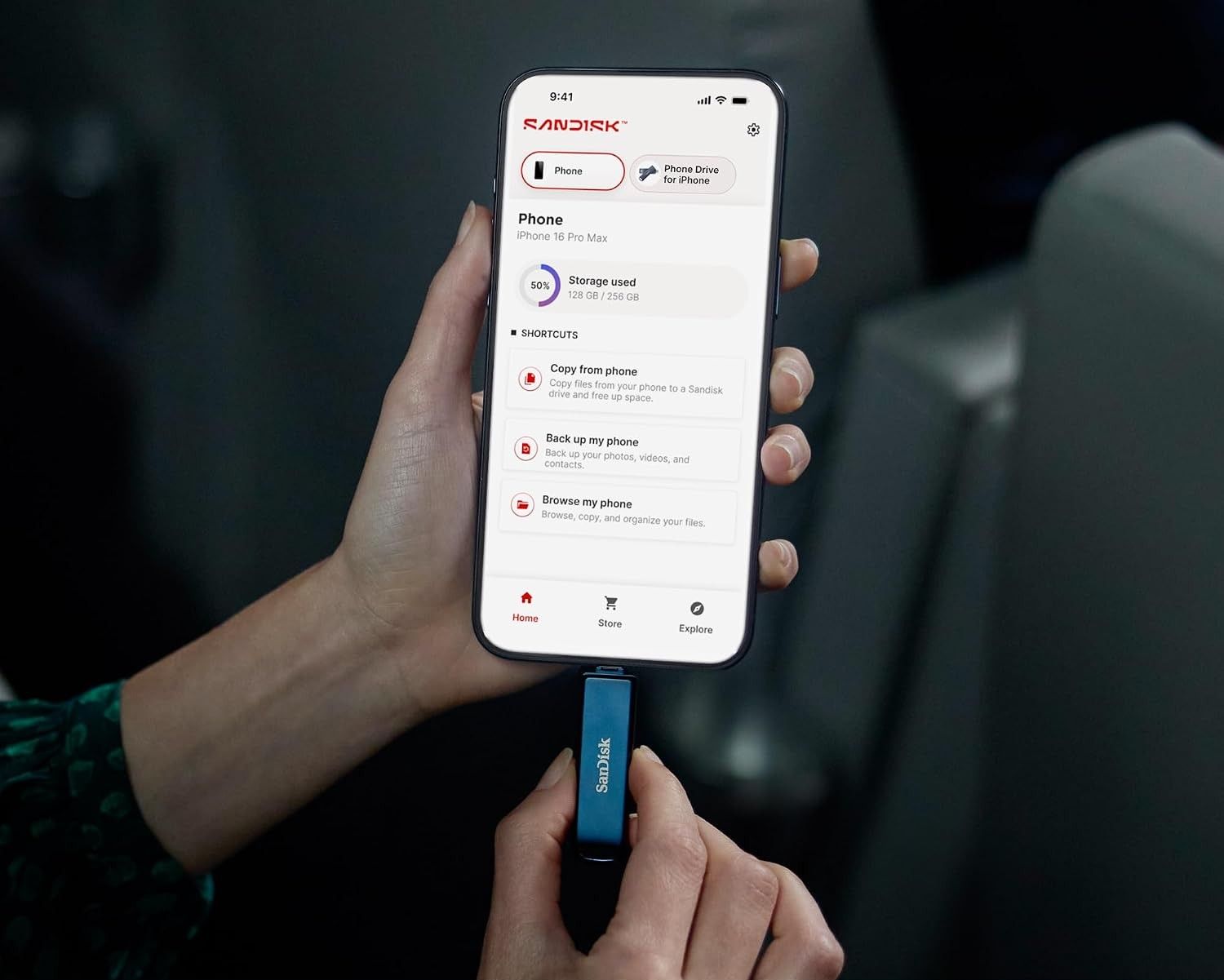 مرحبًا بكم في تطبيق SANDISK Memory Zone للهواتف المحمولة، الذي يتيح لكم النسخ والتصفح والمزيد.