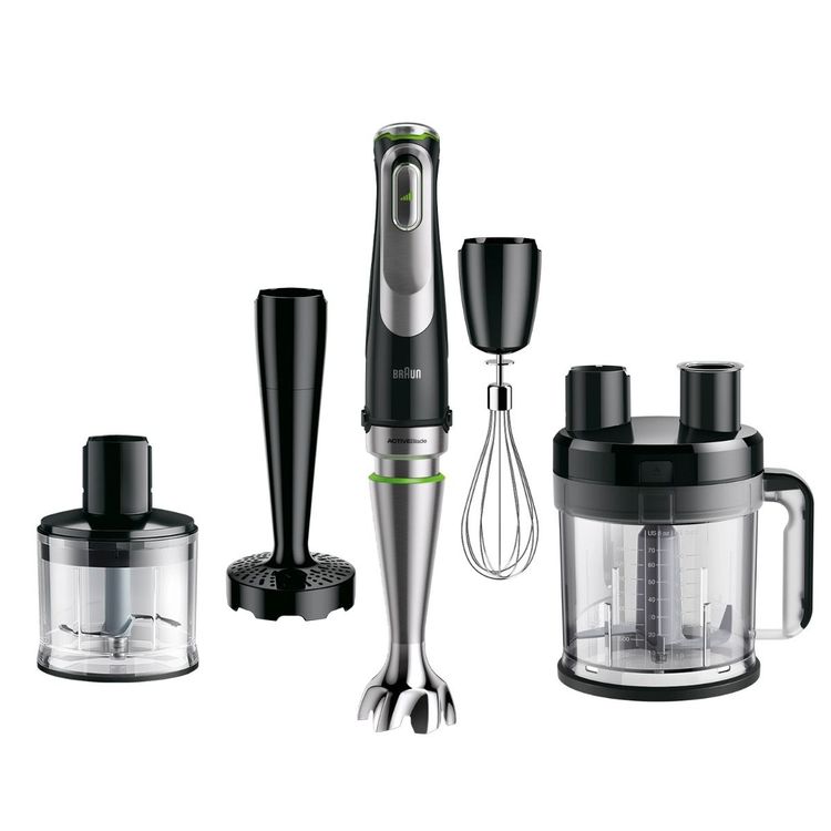 Braun hand Blender, Multi quick 9, 1200W, 3.2L Food Processor, 0.600L Beaker, 0.500L Chopper, Whisk, Potato Masher, Stainless Steel Shaft, Splash Control, MQ9187XLI, Black