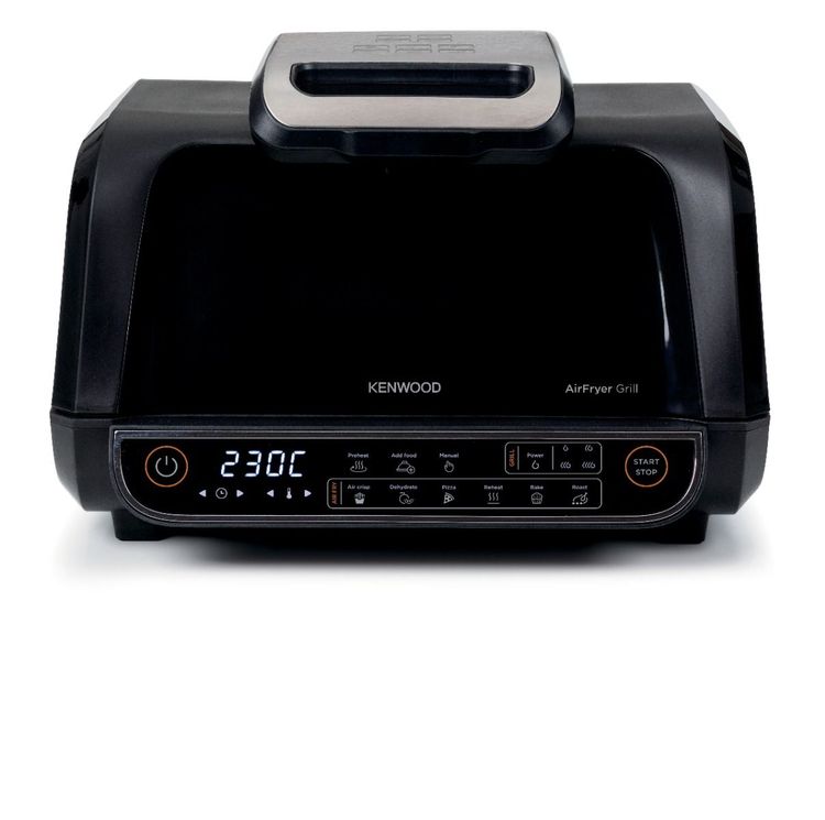 Kenwood Grill AirFryer 2-in-1, 1700W, XXXL 8L Basket, 4 Grill Levels, 8 Preset Functions - Grill, Air Crisp, Roast, Bake, Pizza, Reheat, Dehydrate & Manual Function, GHF40.000BK, Black