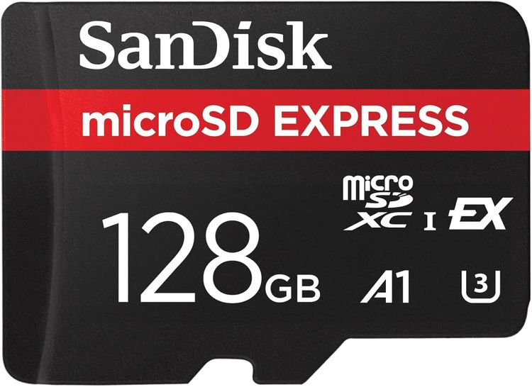 بطاقة سانديسك إكسبريس microSD، سعة 128 جيجابايت، سرعة قراءة تصل إلى 880 ميجابايت/ث، سرعة كتابة تصل إلى 480 ميجابايت/ث، كتابة مستدامة تصل إلى 100 ميجابايت/ث، SDSQXFN-128G-GN4NN