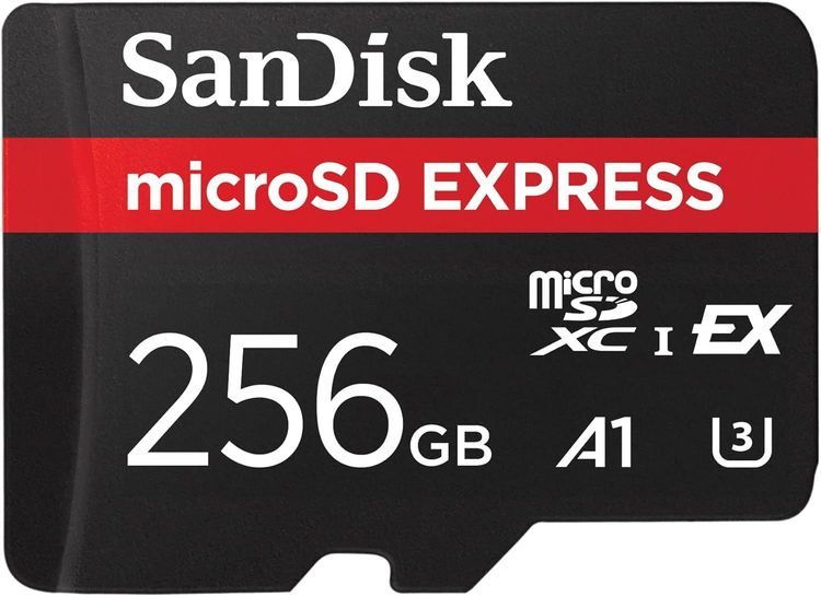 بطاقة سانديسك إكسبريس microSD، سعة 256 جيجابايت، سرعة قراءة تصل إلى 880 ميجابايت/ث، سرعة كتابة تصل إلى 650 ميجابايت/ث، كتابة مستدامة تصل إلى 210 ميجابايت/ث، SDSQXFN-256G-GN4NN