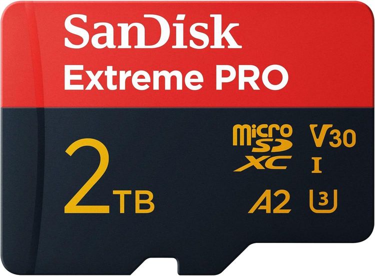 بطاقة سان ديسك إكستريم برو microSDXC™ UHS-I بسعة 2 تيرابايت، سرعة قراءة تصل إلى 250 ميجابايت/الثانية؛ سرعة كتابة تصل إلى 150 ميجابايت/الثانية، ضمان مدى الحياة