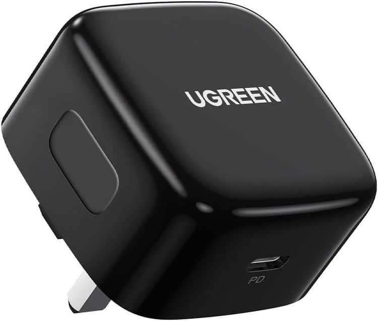 شاحن يوجرين USB-C بقوة 20 واط بتقنية الشحن السريع PD، متوافق مع أجهزة iPhone 17 Pro Max/16/15/14/13/12، وiPad Pro/Mini 5، وGalaxy S25 Ultra/S24/S23، وPixel 10 Pro XL، أسود