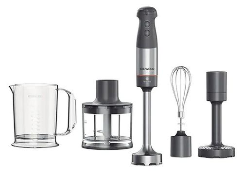 Kenwood Hand Blender, Stainless Steel Wand, 1000W, Triblade XL Blending Wand, 0.5L Chopper, Metal Whisk, HBM60.307GY, Grey
