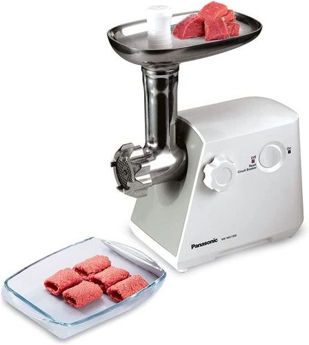 Panasonic Meat Mincer/Grinder/Kibbeh Maker, 1300W, Stainless steel blade, MK-MG1300WTZ, White