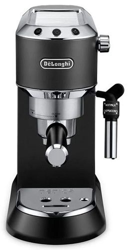 De'Longhi Dedica, Manual Coffee Machine, Pump Espresso and Cappuccino Machine, Ground Coffee and ESE Pods can be used, Milk Frother for Latte Macchiato and more, 1350W, 1.1L, 15 Bar, EC685.BK, Black