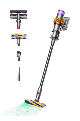 Dyson V15 Detect Absolute Cordless Vacuum, Hard Floor, 0.77L, 21.6 Volts, 60 min Run Time, Three Power Mode, SV47, Silver & Gold