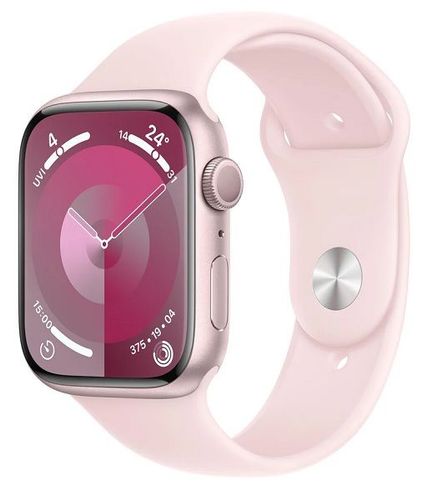 ساعة Apple Watch الإصدار التاسع، مقاس 41 مم، M/L، الإطار ألومنيوم (MR943QA/A)